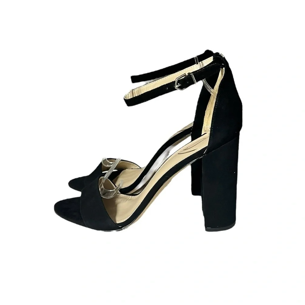 🌻NEW NWOT Sam Edelman Black Suede Leather "Yaro" Block Heel Sandals Size 10 - Picture 5 of 11